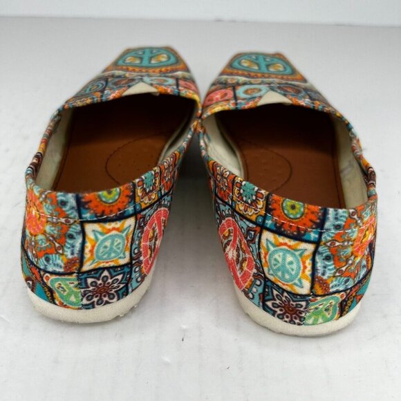 Yes We Vibe Womens Multicolor Low Top Peace Mandala  Size 5.5M Slip On Loafers - Picture 5 of 9